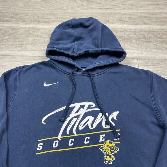 Nike Hoodie Mens Extra Large Blue Swoosh Sweatshirt Fleece Soccer - Picture 2 of 9